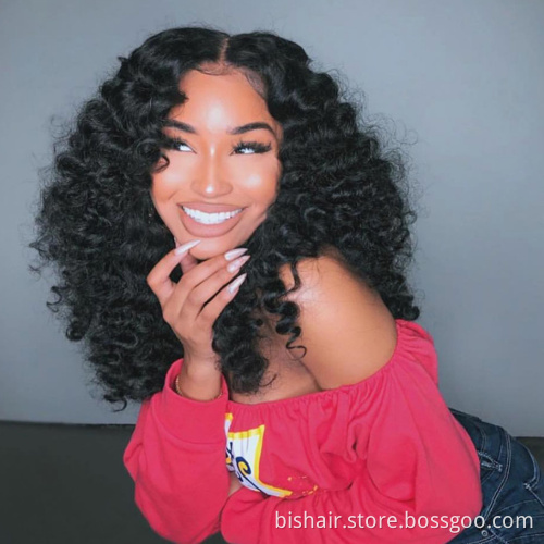 Jerry Curly 4x4 Lace Front Wig Short Bob Frontal Human Hair Wigs Deep Wave Brazilian Remy Pre Plucked 4x4 Closure 150% Density